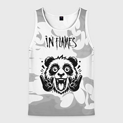Мужская майка без рукавов In Flames рок панда на светлом фоне