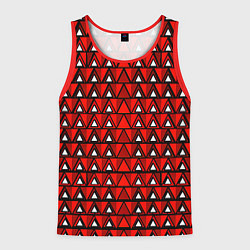 Майка-безрукавка мужская Узор из треугольников с чёрной обводкой красный, цвет: 3D-красный