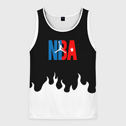 Майка-безрукавка мужская Баскетбол нба огонь, цвет: 3D-белый