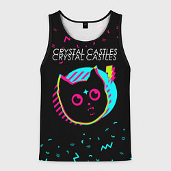 Майка-безрукавка мужская Crystal Castles - rock star cat, цвет: 3D-черный