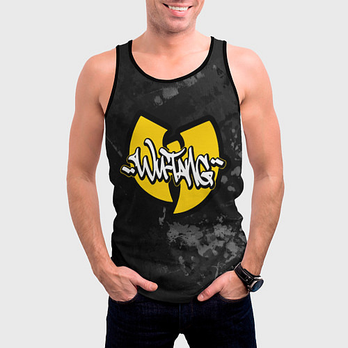 Мужская майка без рукавов Wu tang clan logo / 3D-Черный – фото 3