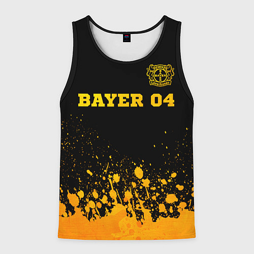 Мужская майка без рукавов Bayer 04 - gold gradient посередине / 3D-Черный – фото 1