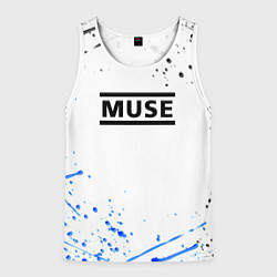 Мужская майка без рукавов MUSE рок стиль краски