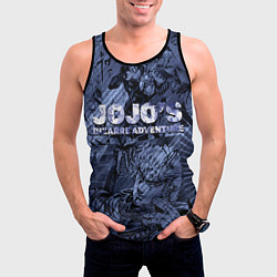 Майка-безрукавка мужская ДжоДжо на фоне манги, цвет: 3D-черный — фото 2
