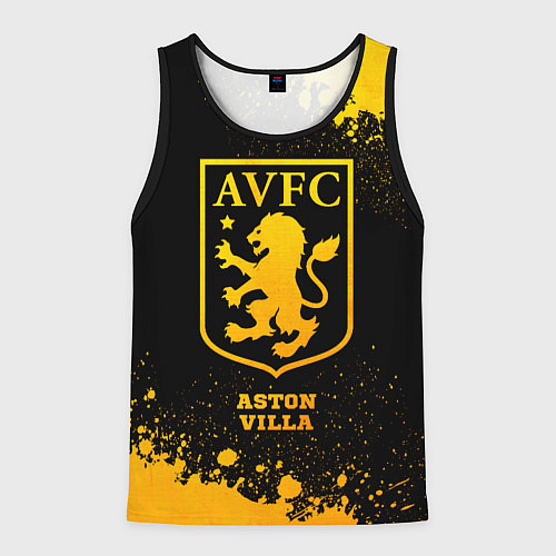 Мужская майка без рукавов Aston Villa - gold gradient / 3D-Черный – фото 1