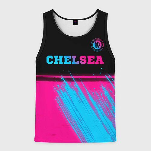 Мужская майка без рукавов Chelsea - neon gradient посередине / 3D-Черный – фото 1