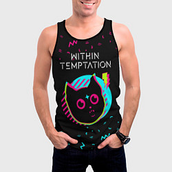Майка-безрукавка мужская Within Temptation - rock star cat, цвет: 3D-черный — фото 2