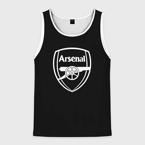 Мужская майка без рукавов Arsenal fc белое лого / 3D-Белый – фото 1