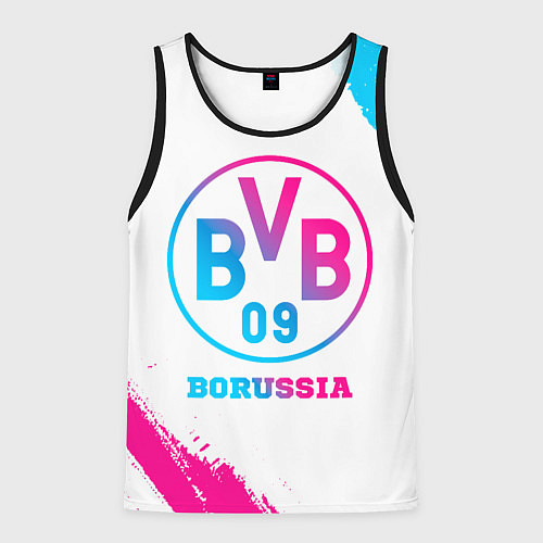 Мужская майка без рукавов Borussia neon gradient style / 3D-Черный – фото 1