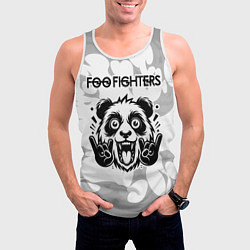 Майка-безрукавка мужская Foo Fighters рок панда на светлом фоне, цвет: 3D-белый — фото 2