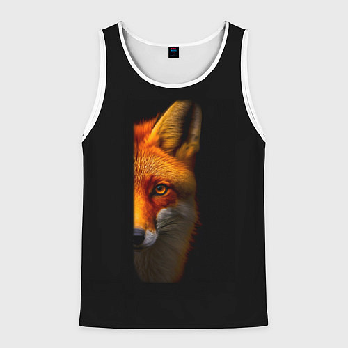 Мужская майка без рукавов Морда рыжей лисы / 3D-Белый – фото 1