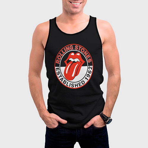 Мужская майка без рукавов Rolling Stones Established 1962 group / 3D-Черный – фото 3