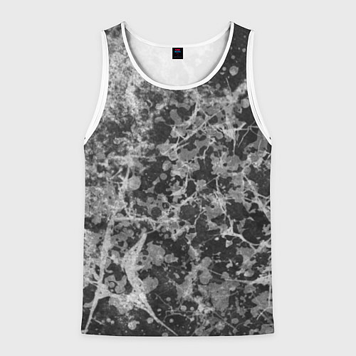 Мужская майка без рукавов Абстракция - серый антрацит / 3D-Белый – фото 1