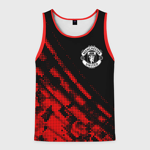 Мужская майка без рукавов Manchester United sport grunge / 3D-Красный – фото 1