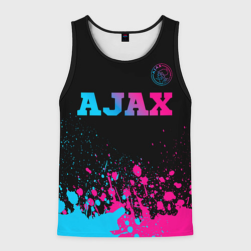 Мужская майка без рукавов Ajax - neon gradient посередине / 3D-Черный – фото 1