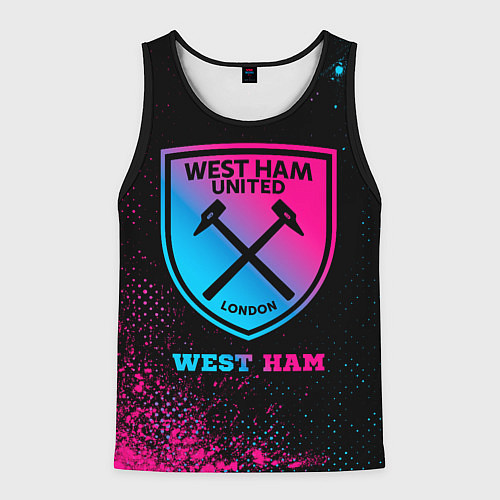 Мужская майка без рукавов West Ham - neon gradient / 3D-Черный – фото 1