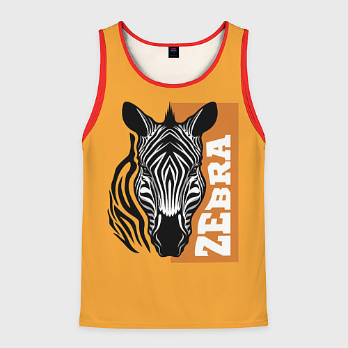 Мужская майка без рукавов Zebra head / 3D-Красный – фото 1