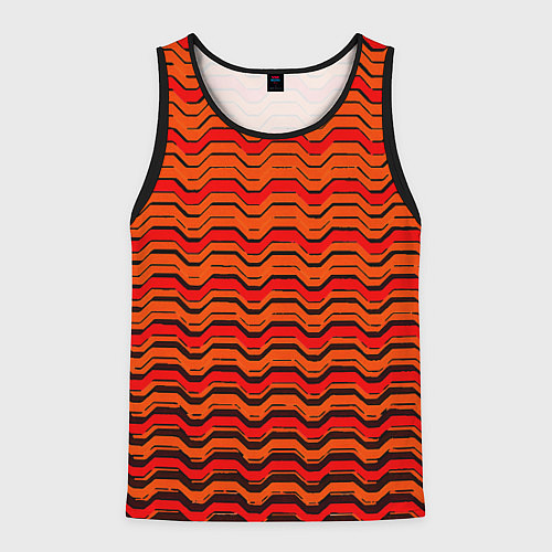 Мужская майка без рукавов Красные линии и чёрные полосы / 3D-Черный – фото 1