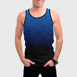 Майка-безрукавка мужская Градиент сине-чёрный текстурный, цвет: 3D-черный — фото 2