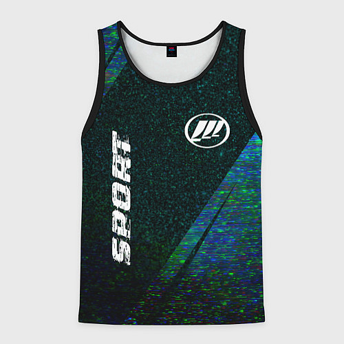 Мужская майка без рукавов Lifan sport glitch blue / 3D-Черный – фото 1