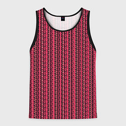 Майка-безрукавка мужская Красно-розовый искажённые полосы, цвет: 3D-черный