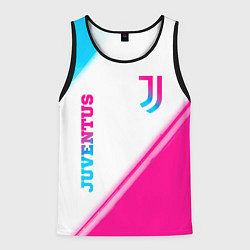 Майка-безрукавка мужская Juventus neon gradient style вертикально, цвет: 3D-черный