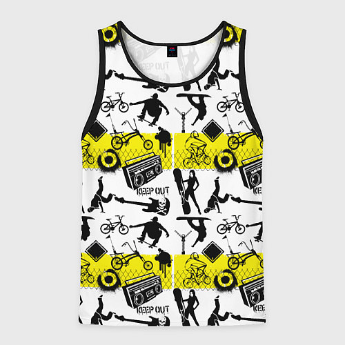 Мужская майка без рукавов Keep out - экстримальные хобби / 3D-Черный – фото 1