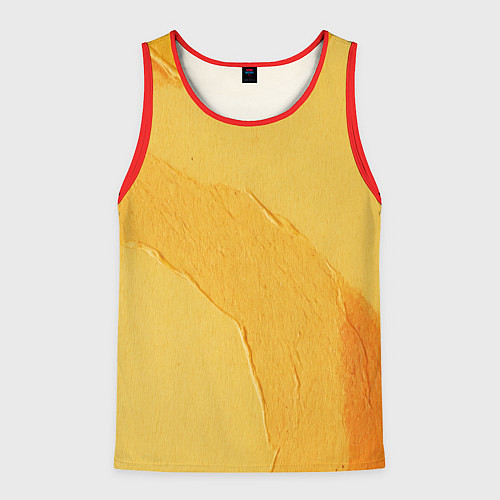 Мужская майка без рукавов Желтая краска / 3D-Красный – фото 1