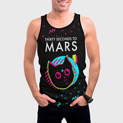 Майка-безрукавка мужская Thirty Seconds to Mars - rock star cat, цвет: 3D-черный — фото 2