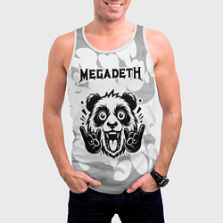 Майка-безрукавка мужская Megadeth рок панда на светлом фоне, цвет: 3D-белый — фото 2