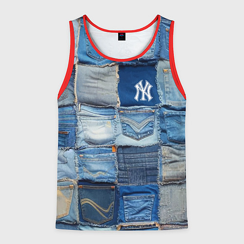 Мужская майка без рукавов Patchwork - New York yankees baseball team / 3D-Красный – фото 1