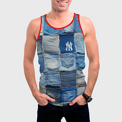 Майка-безрукавка мужская Patchwork - New York yankees baseball team, цвет: 3D-красный — фото 2