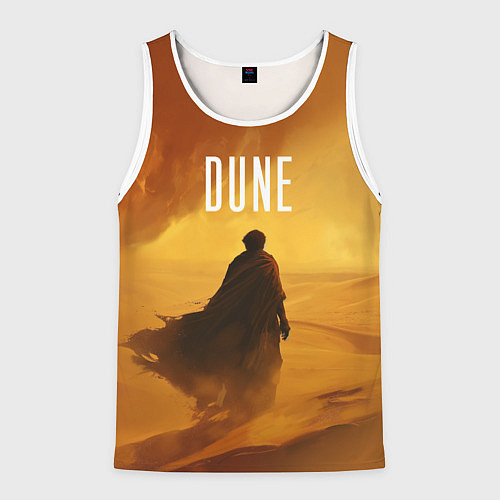 Мужская майка без рукавов Дюна - пустыня / 3D-Белый – фото 1