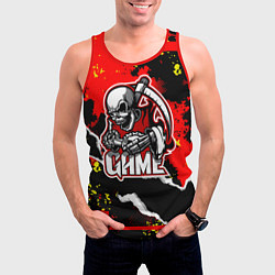 Майка-безрукавка мужская Game skeleton, цвет: 3D-красный — фото 2