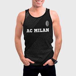 Майка-безрукавка мужская AC Milan sport на темном фоне посередине, цвет: 3D-черный — фото 2
