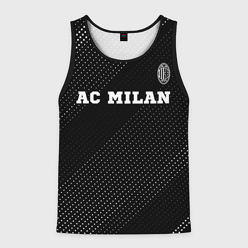 Мужская майка без рукавов AC Milan sport на темном фоне посередине / 3D-Черный – фото 1