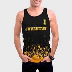 Майка-безрукавка мужская Juventus - gold gradient посередине, цвет: 3D-черный — фото 2