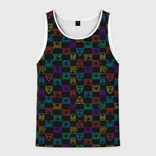 Мужская майка без рукавов Интерфейс аркадной игры / 3D-Белый – фото 1