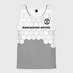 Майка-безрукавка мужская Manchester United sport на светлом фоне посередине, цвет: 3D-белый