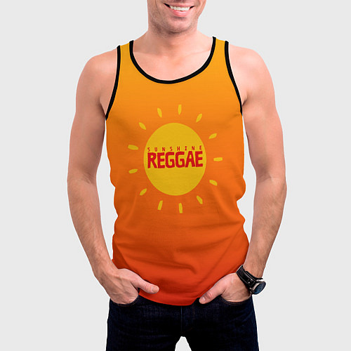 Мужская майка без рукавов Orange sunshine reggae / 3D-Черный – фото 3