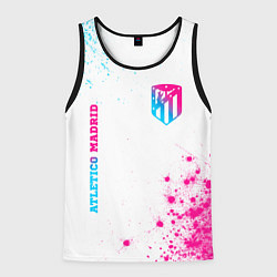 Мужская майка без рукавов Atletico Madrid neon gradient style вертикально