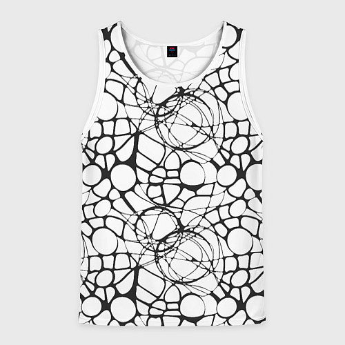 Мужская майка без рукавов Абстрактный нейрографический узор / 3D-Белый – фото 1