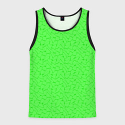 Майка-безрукавка мужская Яркий салатовый кислотный, цвет: 3D-черный