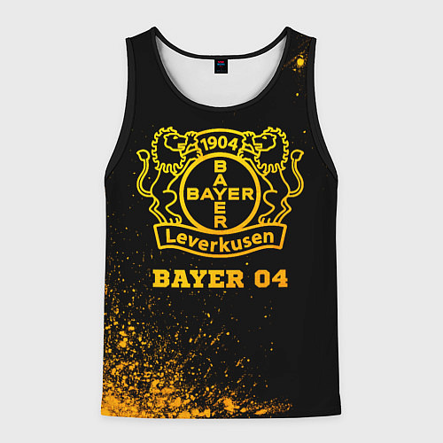 Мужская майка без рукавов Bayer 04 - gold gradient / 3D-Черный – фото 1