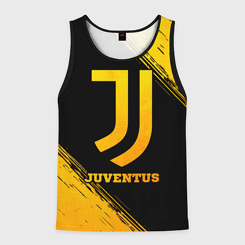 Мужская майка без рукавов Juventus - gold gradient / 3D-Черный – фото 1