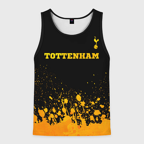 Мужская майка без рукавов Tottenham - gold gradient посередине / 3D-Черный – фото 1