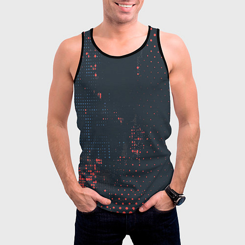 Мужская майка без рукавов Брызги краски на стену / 3D-Черный – фото 3
