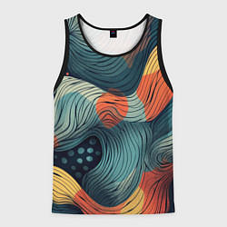 Мужская майка без рукавов Волны линиями
