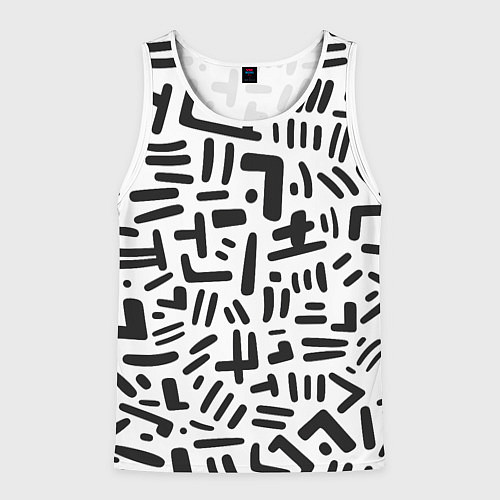 Мужская майка без рукавов Паттерн линиями / 3D-Белый – фото 1