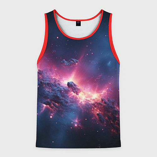 Мужская майка без рукавов Взрыв в космосе / 3D-Красный – фото 1